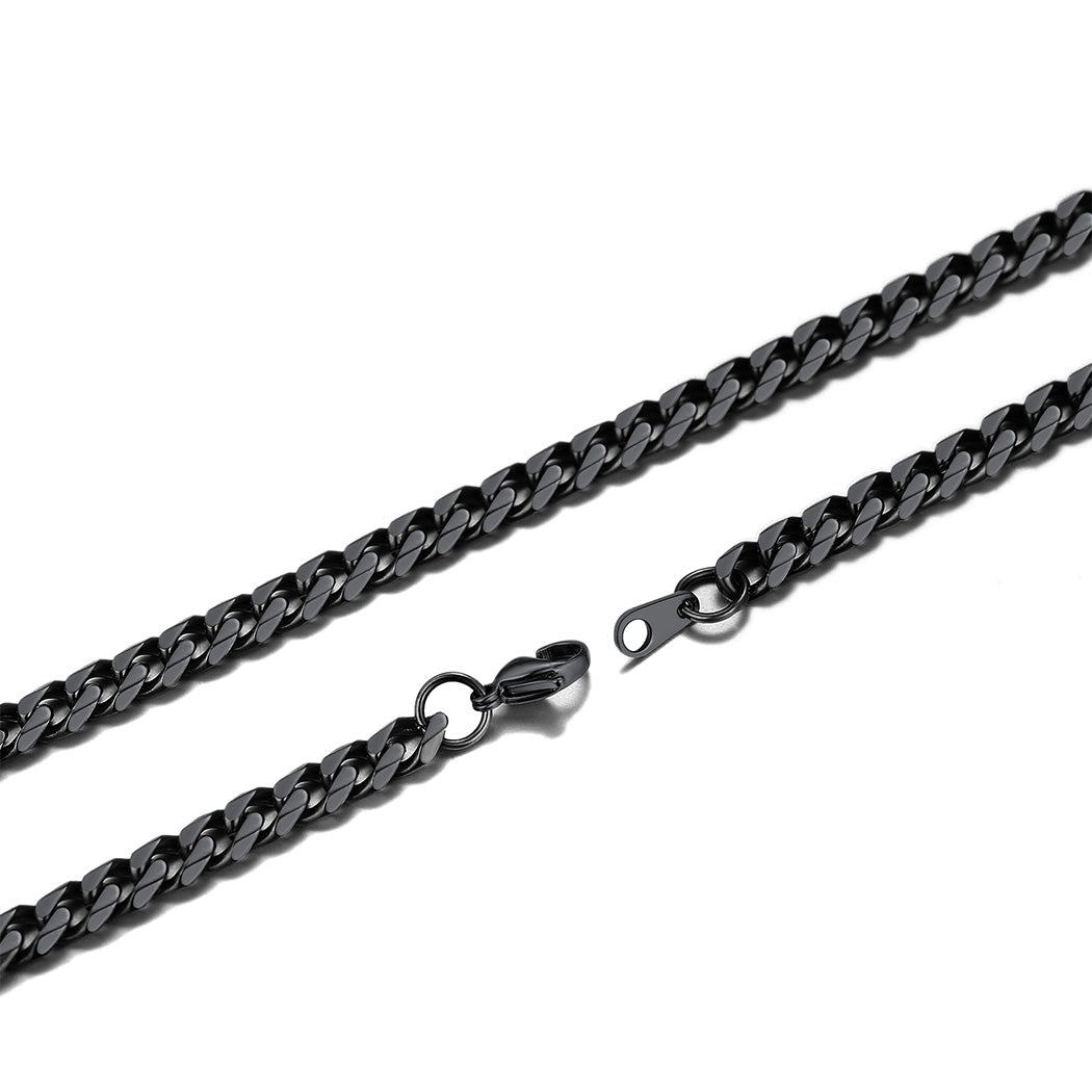 Mens Hip Hop Necklace 6Mm Miami Unisex Curb Cuban Link Chain,316L Stainless Steel
