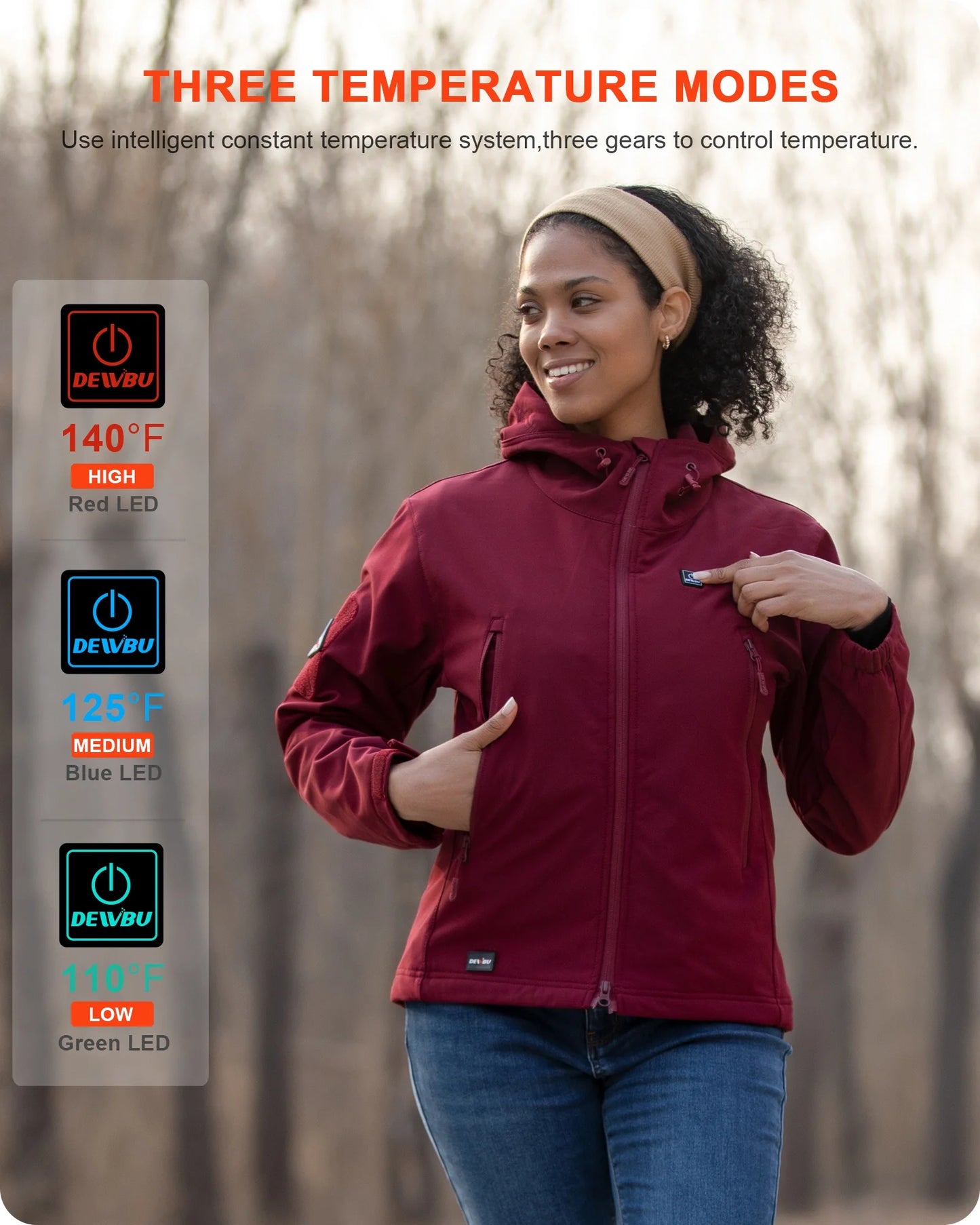 Heated Jacket for Women, Soft Shell Heated Coat with 12V Battery Pack, Waterproof Heating Jacket for Winter Outdoor